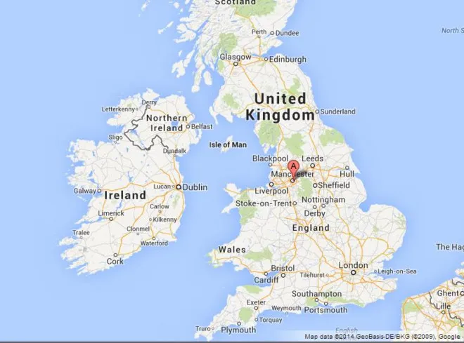 Thành phố Manchester nằm ở phía đông bắc nước Anh. No lon o nha thi dau Manchester, 22 nguoi chet hinh anh 2