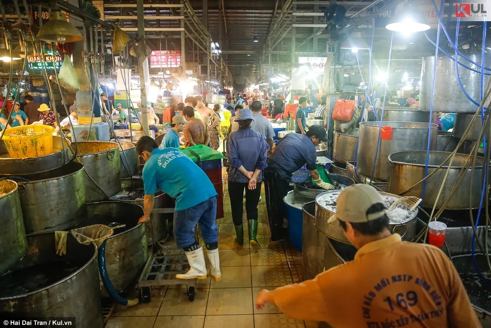 Khu chuyên doanh thủy hải sản cũng mang một không khí nhộn nhịp không kém. Khu chuyên doanh thủy hải sản cũng mang một không khí nhộn nhịp không kém.