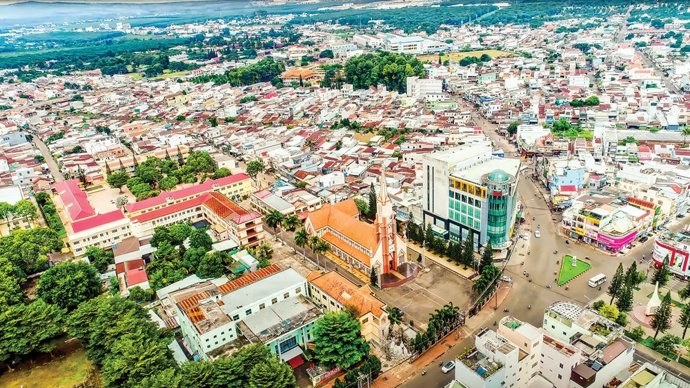 Một góc khu trung tâm TP Long Khánh.