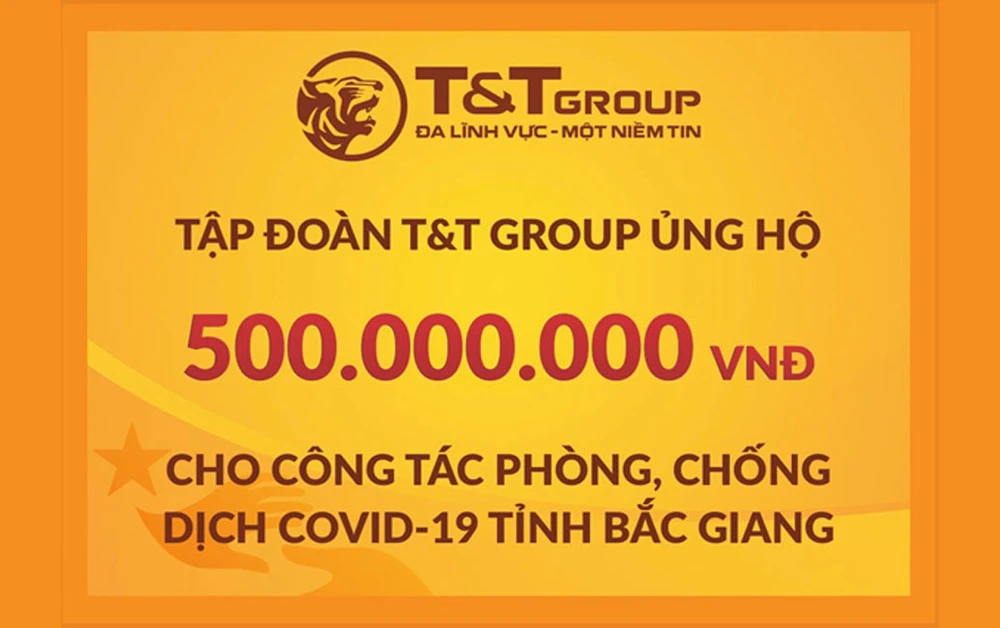 Tập đoàn T&T Group tiếp tục trao tặng tỉnh Bắc Giang 500 triệu đồng