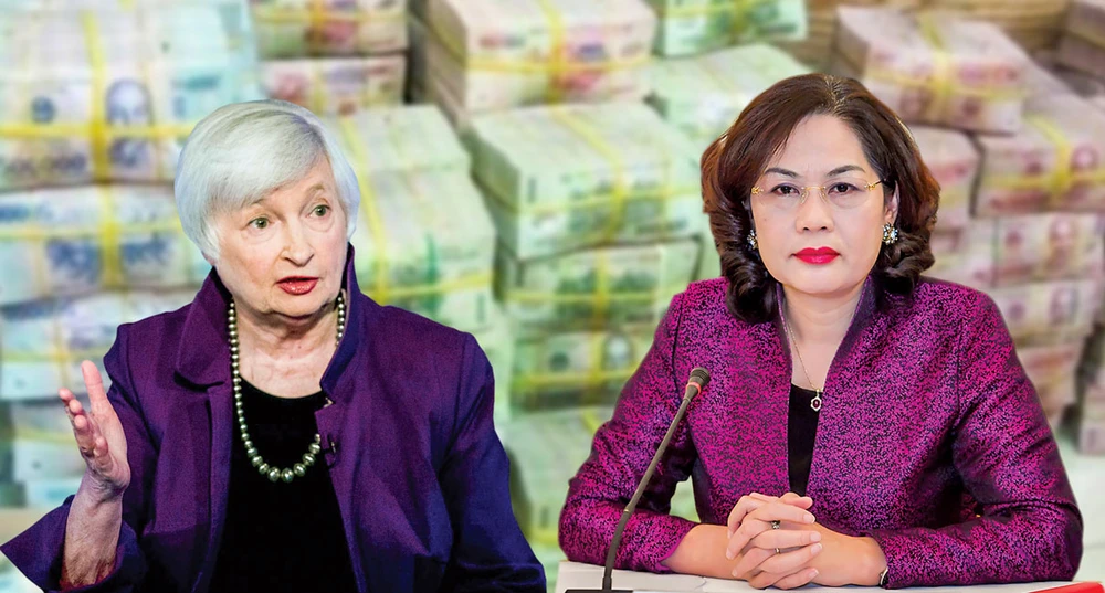  Bộ trưởng Tài chính Mỹ Janet Yellen và Thống đốc Ngân hàng Nhà nước Việt Nam Nguyễn Thị Hồng.