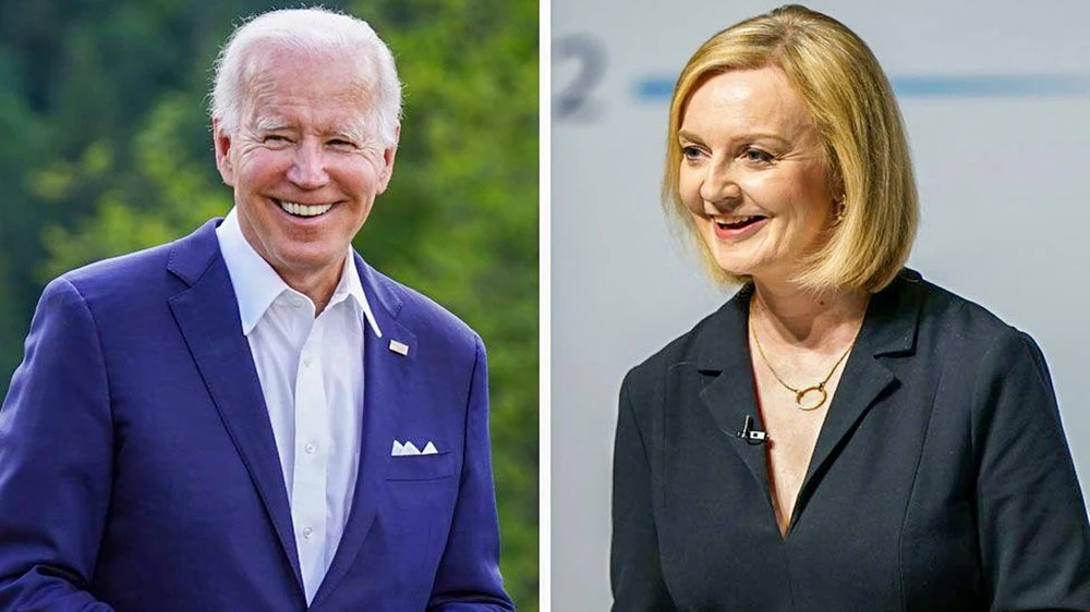 Tổng thống Mỹ Joe Biden và Thủ tướng Anh Liz Truss.