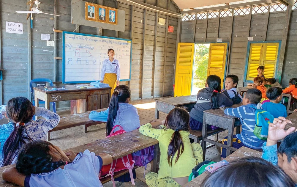 Giờ học ở Trường tiểu học Biển Hồ. 