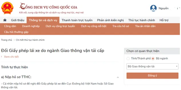 Hướng dẫn cách đổi giấy phép lái xe trực tuyến mức độ 4 ảnh 3