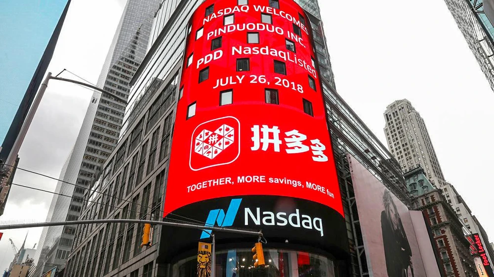 Công ty mẹ của Pinduoduo, PDD, niêm yết trên sàn Nasdaq của Mỹ.