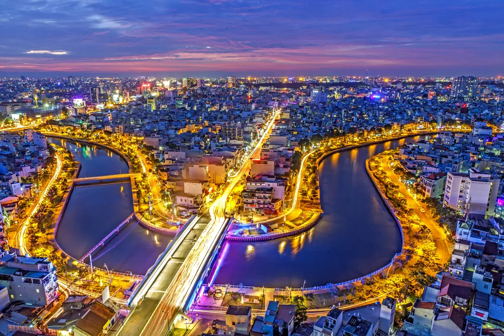 Một góc TPHCM nhìn từ trên cao.