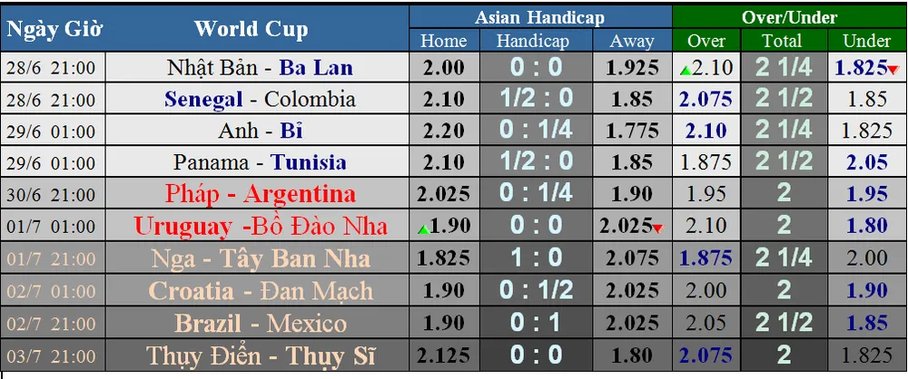 Trước giờ bóng lăn: Lịch thi đấu World Cup 2018 (vòng knock-out) ngày 28-6 ảnh 1