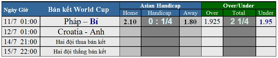 Lịch thi đấu World Cup 2018, vòng bán kết và chung kết. Mới cập nhật ảnh 4