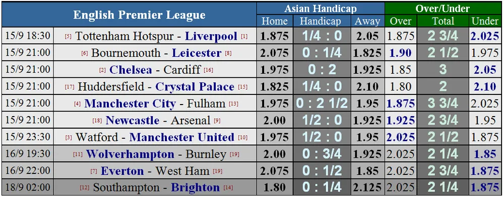 Lịch thi đấu giải Ngoại hạng Anh, vòng 5, ngày 15-9 (Mới cập nhật) ảnh 3