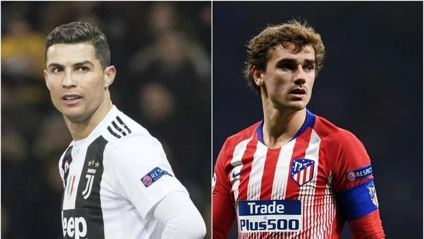 Cristiano Ronaldo (Juventus) và Antoine Griezmann (Atletico)