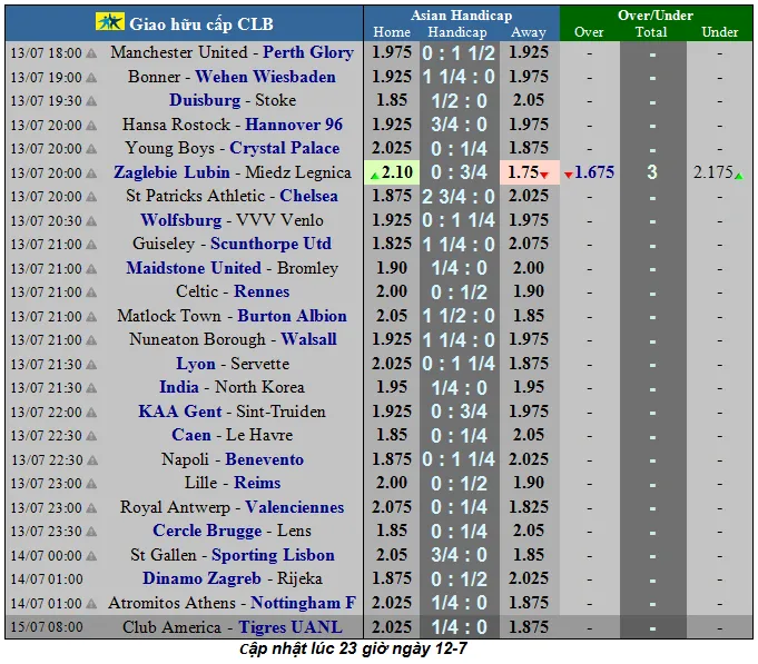 Lịch thi đấu bóng đá giao hữu ngày 13-7 ảnh 1