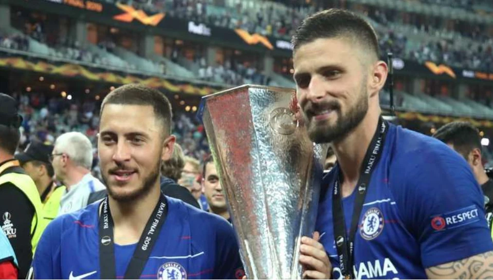 Eden Hazard và Olivier Giroud thắng Europa League mùa qua