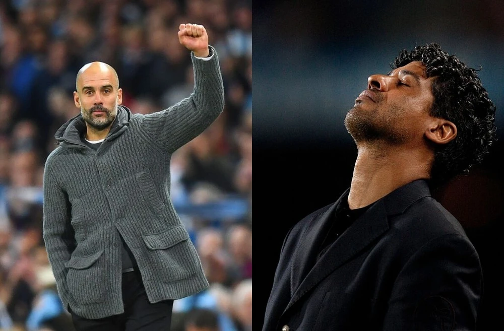 Pep Guardiola và Frank Rijkaard