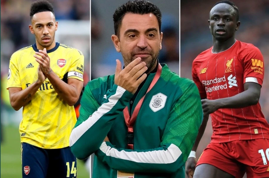 Xavi (giữa) nhận xét về Aubameyang và Sadio Mane