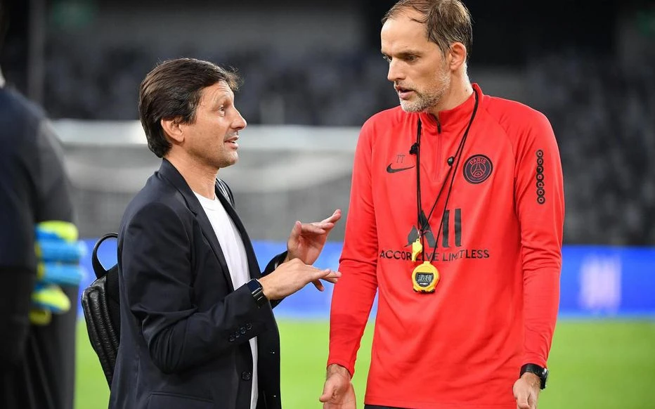 Giám đốc thể thao Leonardo và HLV trưởng Thomas Tuchel 