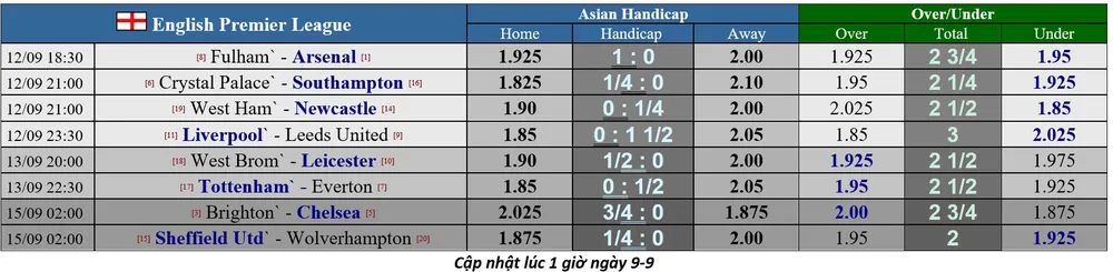 Lịch thi đấu Premier League 2020-2021 ngày khai mạc 12-9: Arsenal chơi trận derby London ảnh 1