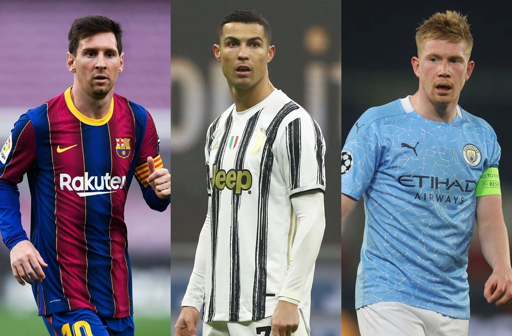 Messi, Ronaldo và De Bruyne