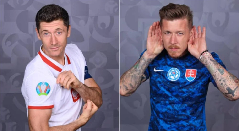 Robert Lewandowski (Ba Lan) và Kucka (Slovakia)