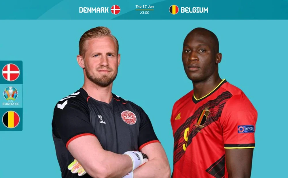 Thủ thành Đan Mạch Schmeichel và tiền đạo Bỉ Romelu Lukaku