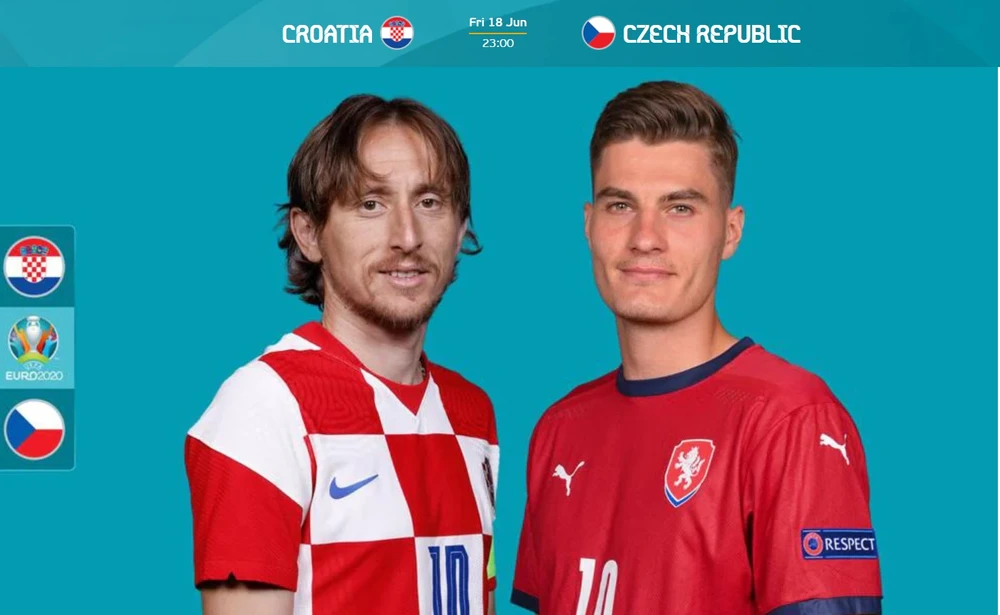 Luka Modric (Croatia) và Patrick Schick (CH Czech)