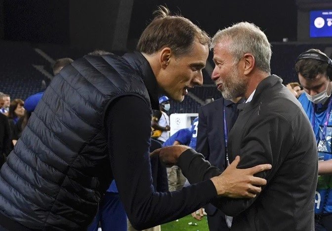 Thomas Tuchel và Roman Abramovich 