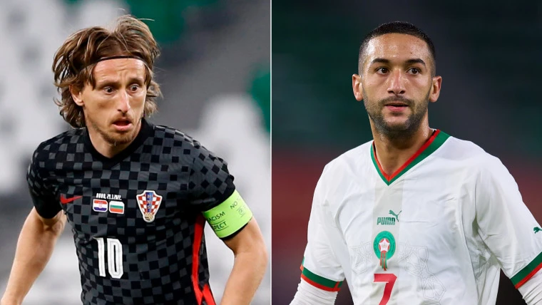 Luka Modric và Ziyech (phải)