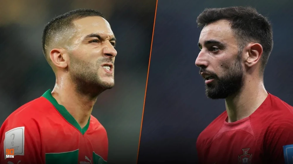 Hakim Ziyech (Morocco) và Bruno Fernandesa (Bồ Đào Nha)