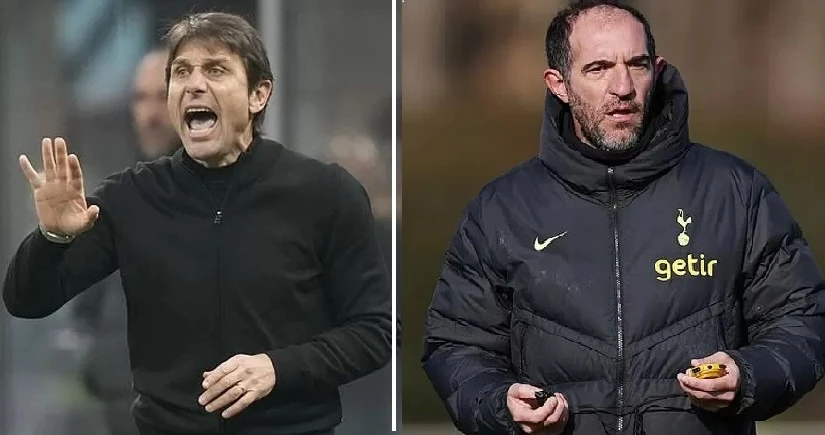 Antonio Conte và trợ lý HLV Cristian Stellini