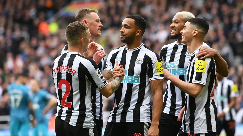 Các cầu thủ Newcastle ăn mừng bàn thắng của Callum Wilson