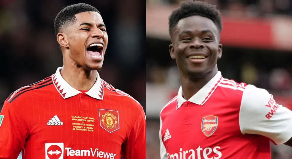 Marcus Rashford và Bukayo Saka