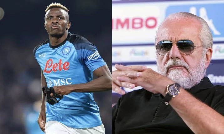 Victor Osimhen và ông bầu Aurelio De Laurentiis