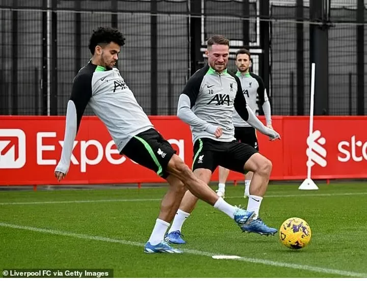 Tiền đạo Luis Diaz đã trở lại tập luyện ở Liverpool