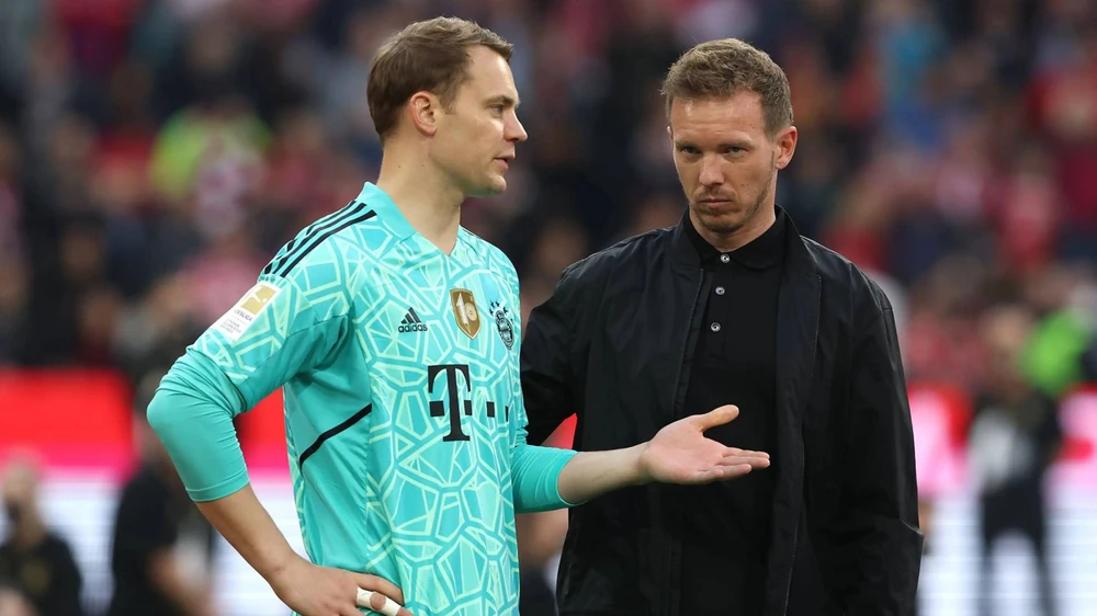 HLV Nagelsmann và thủ môn Manuel Neuer khi còn ở Bayern Munich