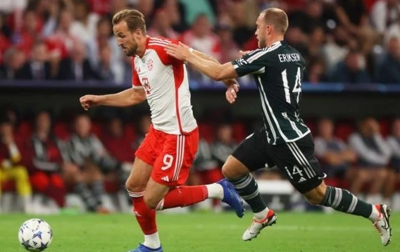 Harry Kane (Bayern) vượt qua Eriksen (Man United) ở trận lượt đi