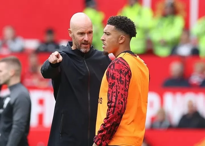 Erik ten Hag và Jadon Sancho