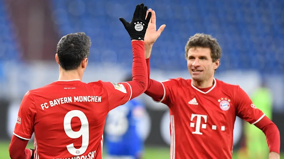 Robert Lewandowski và Thomas Muller khi còn khoác áo Bayern Munich