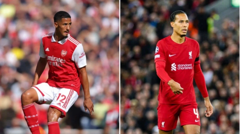 William Saliba (Arsenal) và Virgil van Dijk (Liverpool)