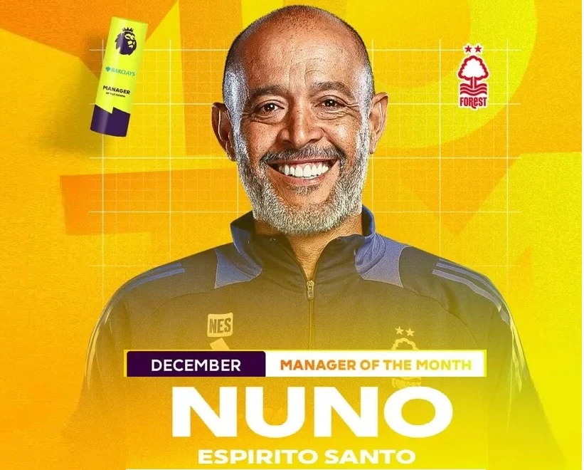 Nuno Espirito Santo giành giải HLV xuất sắc nhất tháng 12