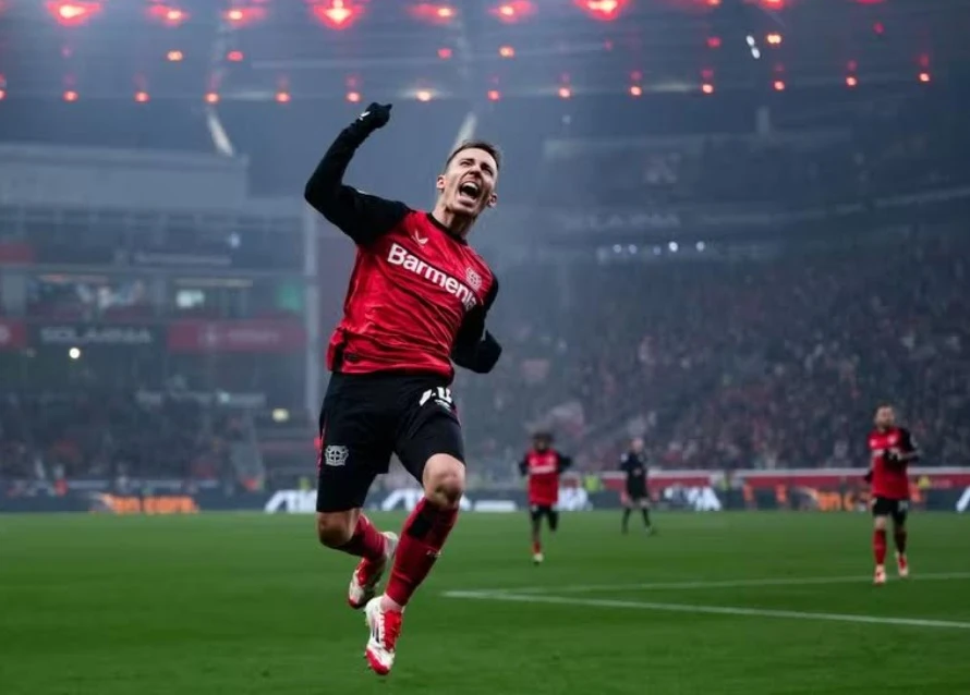 Alex Grimaldo ghi bàn quyết định cho Leverkusen từ pha đá phạt