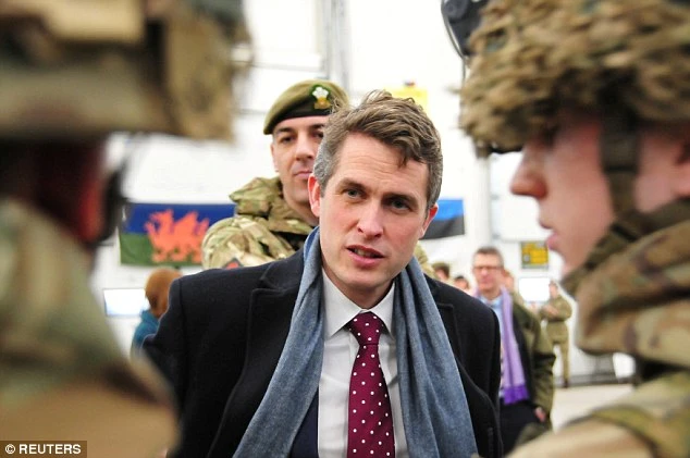 Bộ trưởng Quốc phòng Anh Gavin Williamson. Ảnh: REUTERS