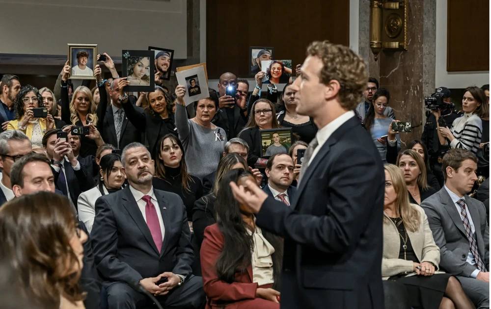 Mark Zuckerberg, Giám đốc điều hành của Meta, trong một phiên điều trần trước đây của Ủy ban Tư pháp Thượng viện. Ảnh: New York Times 