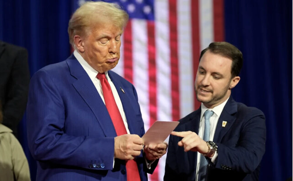 Ứng cử viên tổng thống đảng Cộng hòa, cựu Tổng thống Donald Trump tại một vận động tranh cử ở Trung tâm triển lãm và hội chợ Greater Philadelphia ngày 14-10. Ảnh: Times of Israel Screenshot 2024-10-15 at 15.52.16.png