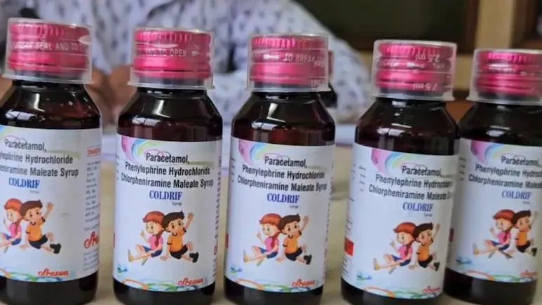 Siro ho Coldrif có chứa chất DEG độc hại vượt mức cho phép. Ảnh: NDTV