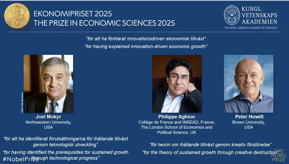  3 nhà khoa học được vinh danh giải thưởng Nobel Kinh tế 2025
