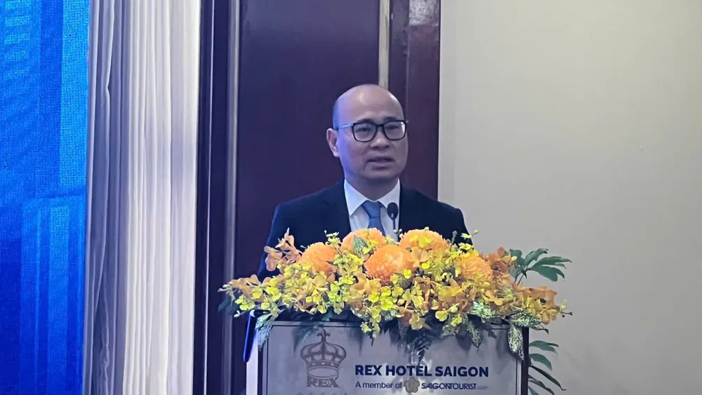 Ông Lương Hoàng Thái, Cục trưởng Cục Phòng vệ thương mại, Bộ Công thương, phát biểu tại diễn đàn z7047537522860_0781efc2954c0d3e7f6a67cad761c336.jpg