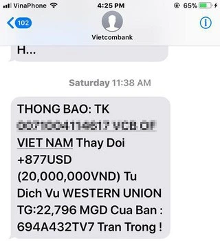 Tin nhắn ông Đ.T nhận được