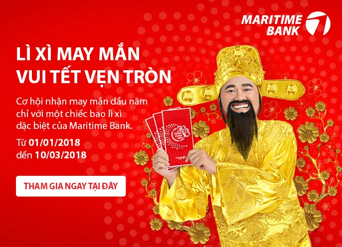 Lan tỏa may mắn cùng phong bao lì xì Maritime Bank