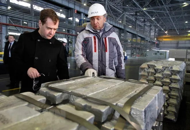 Nhà máy đúc nhôm tại tỉnh Khakassia, Đông Siberia, Nga. (Nguồn: AFP/TTXVN)