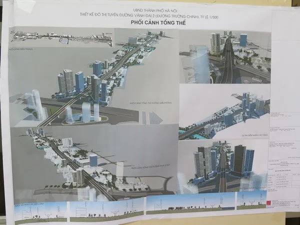 Phối cảnh tổng thể thiết kế đô thị tuyến đường Vành đai 2. (Ảnh Mạnh Khánh/TTXVN)
