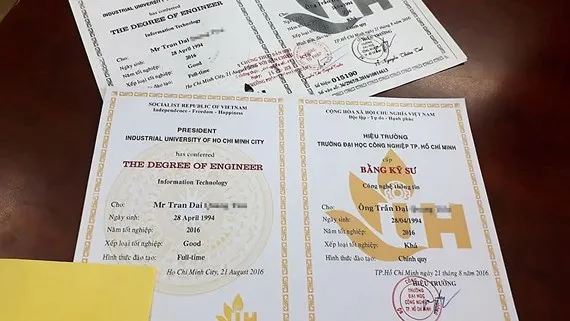 Bằng kỹ sư của Trường Đại học Công nghiệp TPHCM bị làm giả